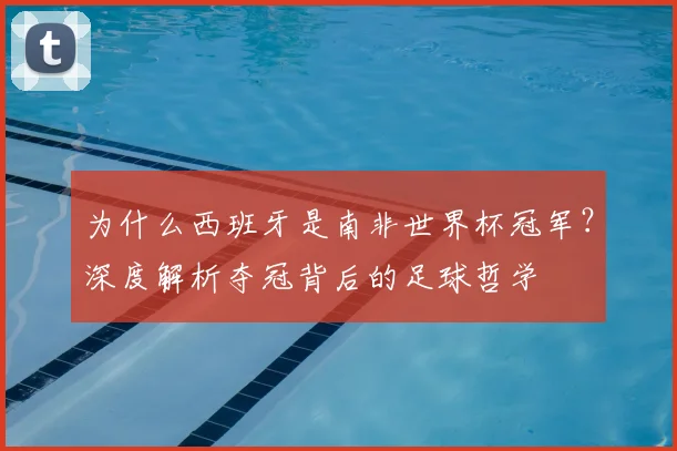 为什么西班牙是南非世界杯冠军？深度解析夺冠背后的足球哲学